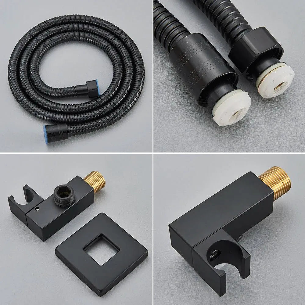 Chuveiro De Teto Quadrado Inox Preto Fosco Ultraslim - Homedeccori
