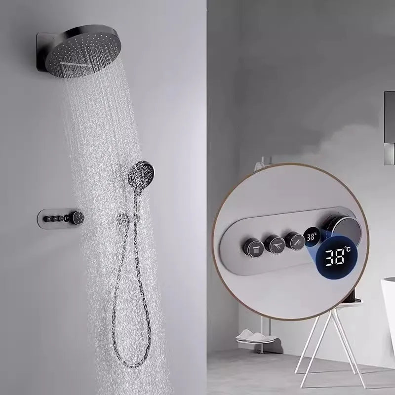 Ducha De Parede Spa Cascata Inox Completa Thermis - Homedeccori