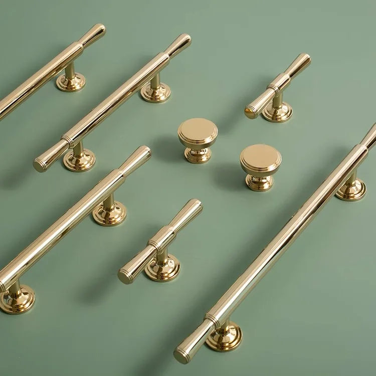 Puxador Alça e Ponto Latão Maciço Dourado Minimalista Taranto - foto 6