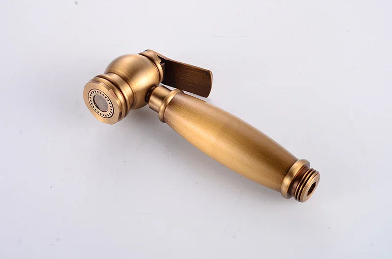 Kit Ducha Higiênica Bronze Antigo Cabo De Porcelana Orvieto