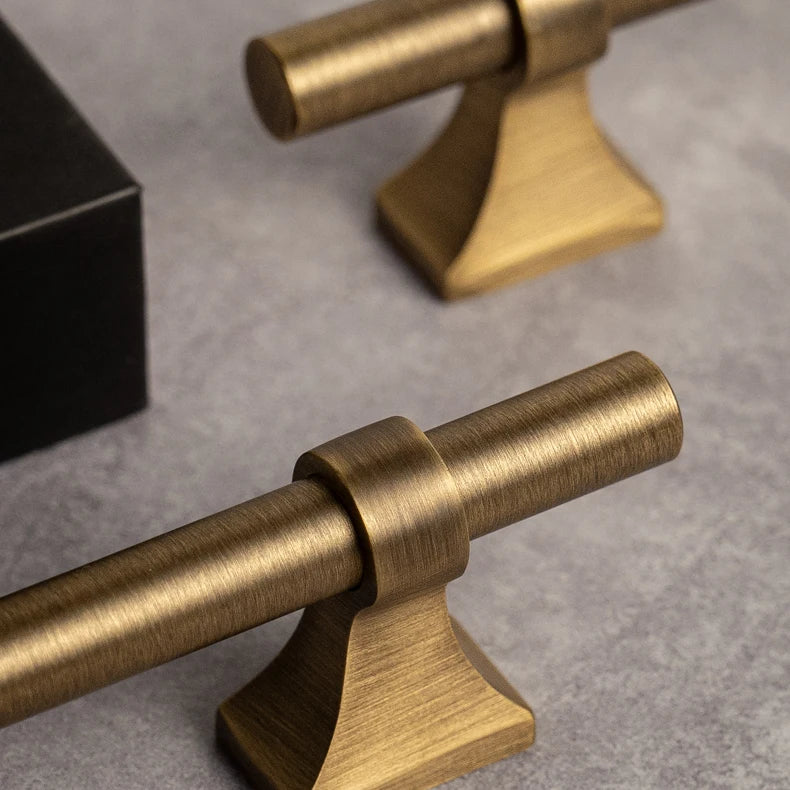 Puxador Alça Latão Maciço Bronze Envelhecido Minimalista Foligno - foto 7
