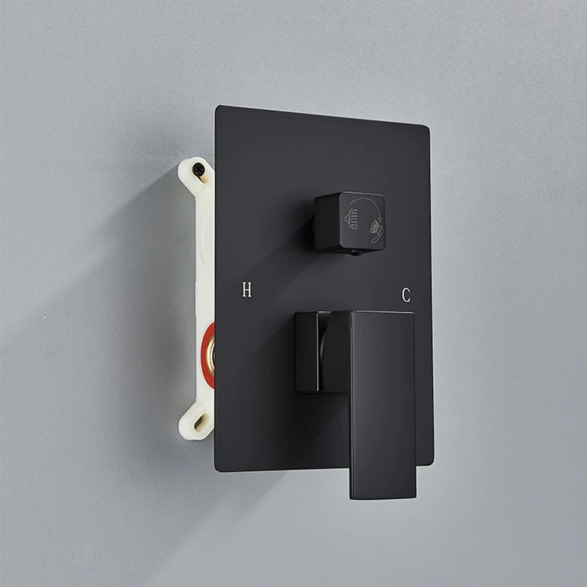 Chuveiro Gás Inox Quadrado Parede LED 40cm Completo ShowerLuxe