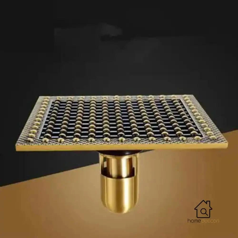 Ralo Vintage Retro Banheiro Bronze Antigo Drain 15 x 15 cm Estilo Alto - Homedeccori