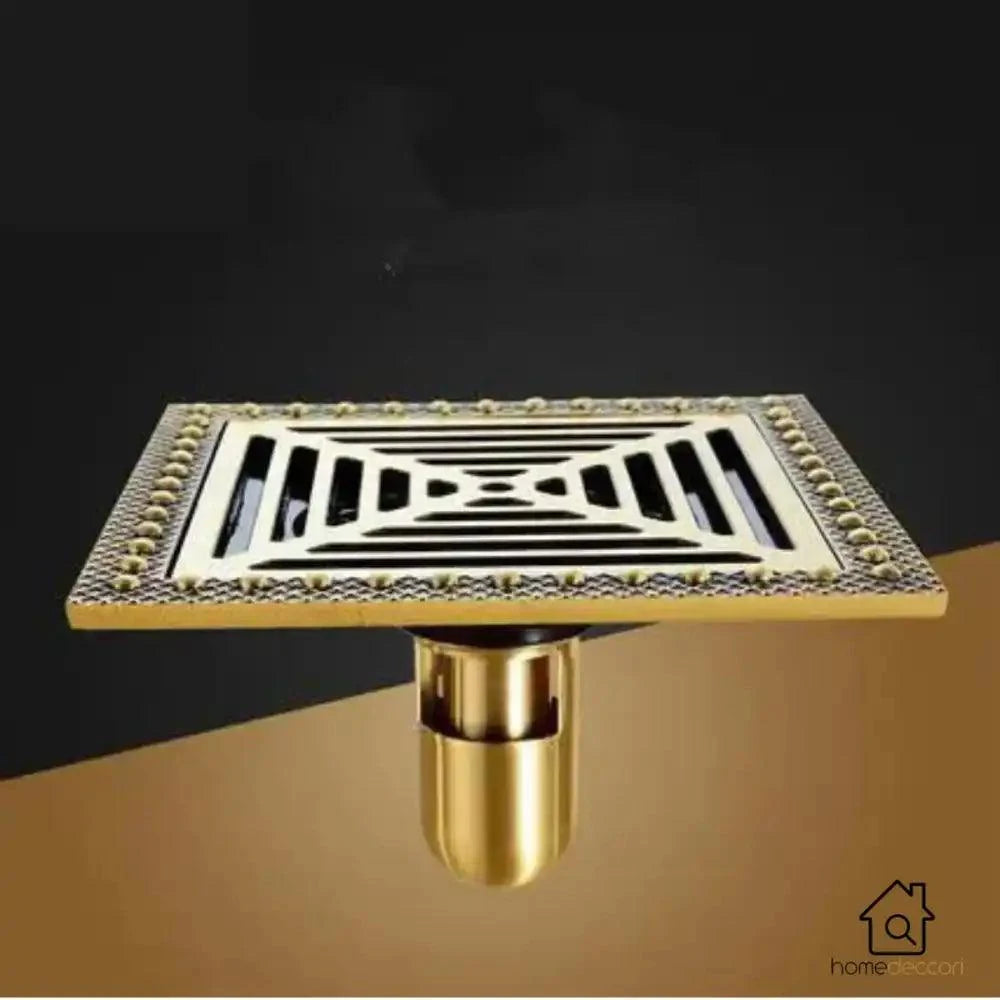 Ralo Vintage Retro Banheiro Bronze Antigo Drain 15 x 15 cm Estilo Alto - Homedeccori