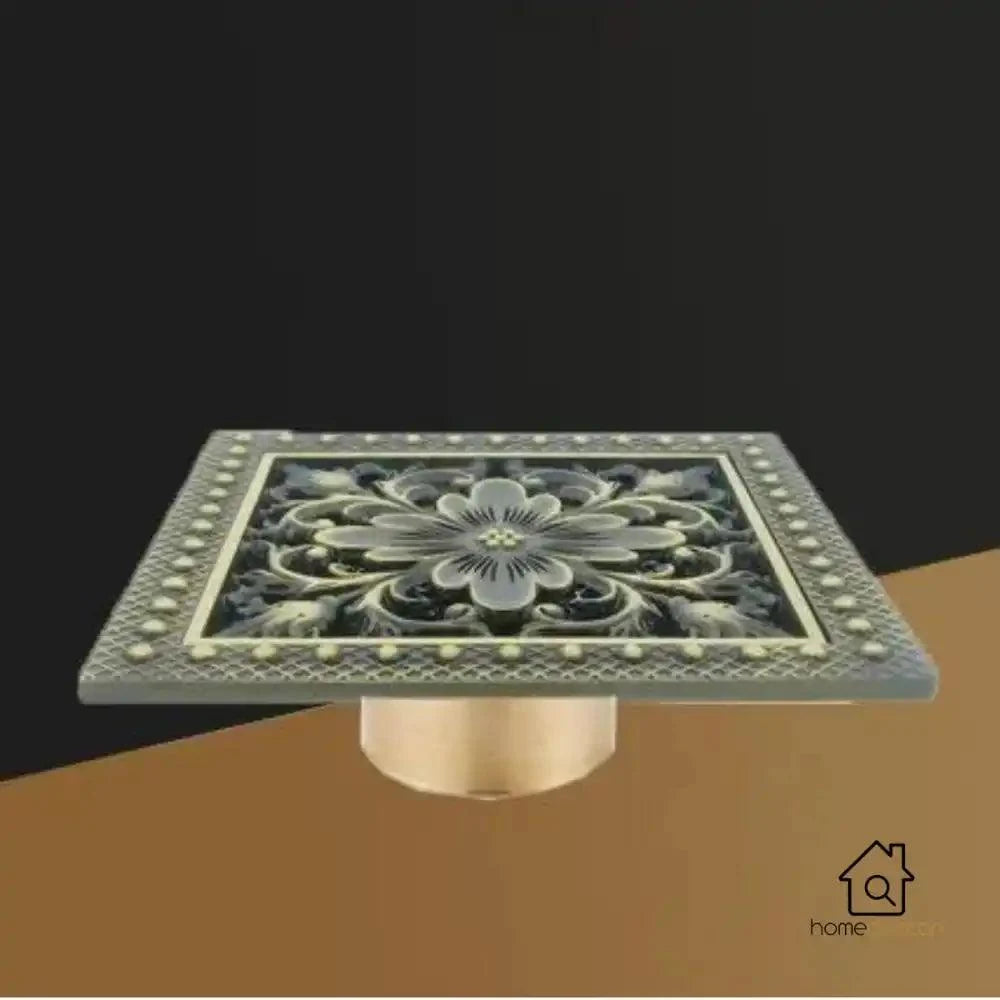 Ralo Vintage Retro Banheiro Bronze Antigo Drain 15 x 15 cm Estilo Baixo - Homedeccori