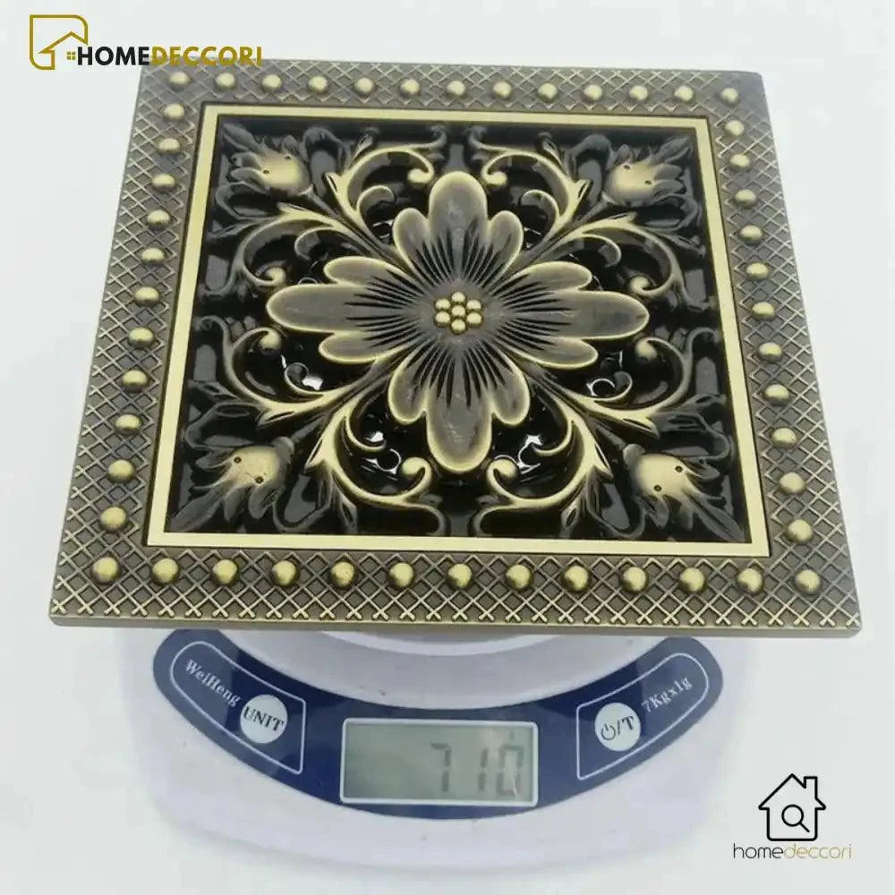Ralo Vintage Retro Banheiro Bronze Antigo Drain 15 x 15 cm - Homedeccori