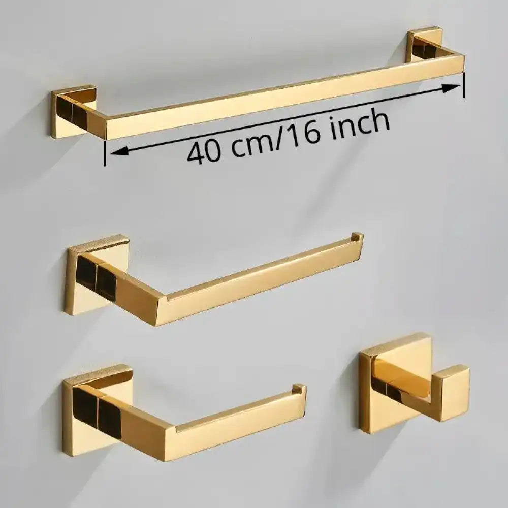 Acessórios para Banheiro Dourado Inox Shine - Homedeccori