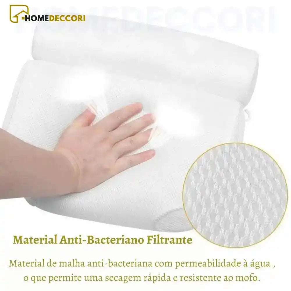 Almofada Para Banheira Spa Branca De Luxo 3d Antiderrapante - Homedeccori