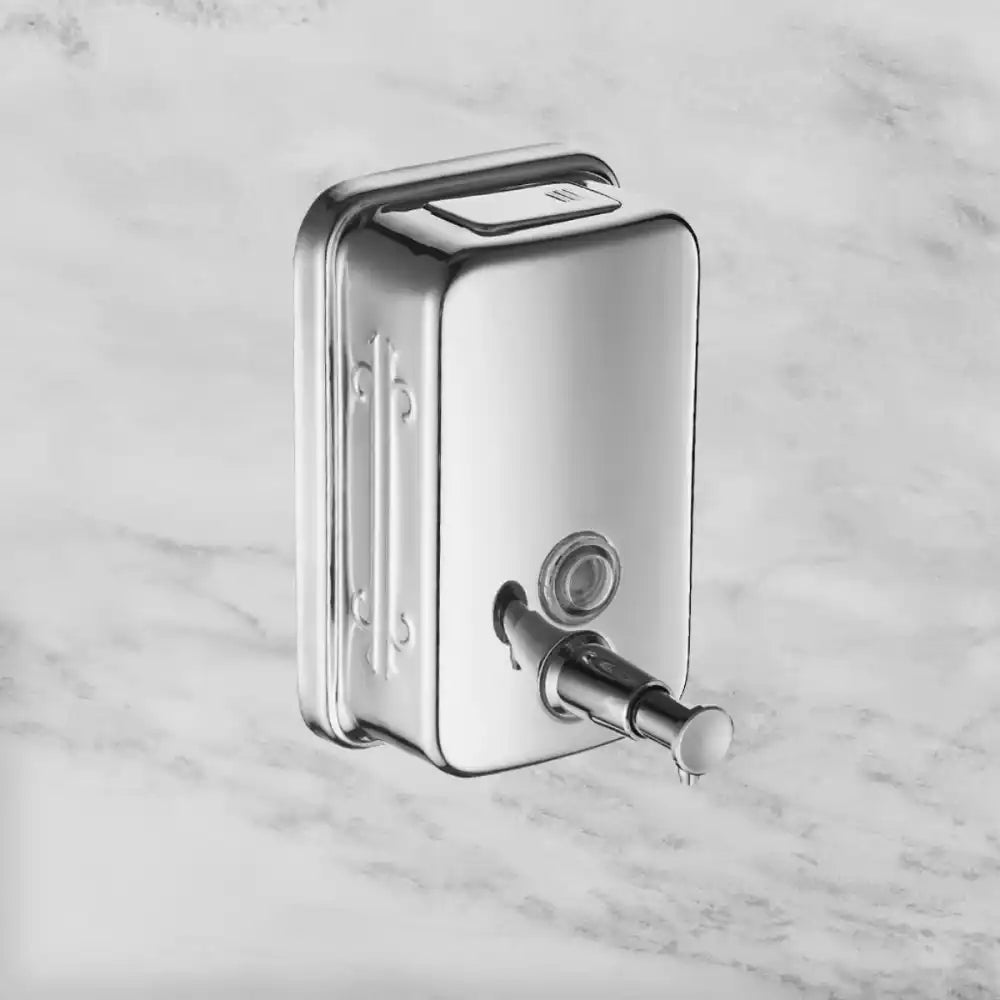 Dispenser Sabonete Líquido Parede Inox Banheiro Lavatório Station Cromo 800 ml - Homedeccori