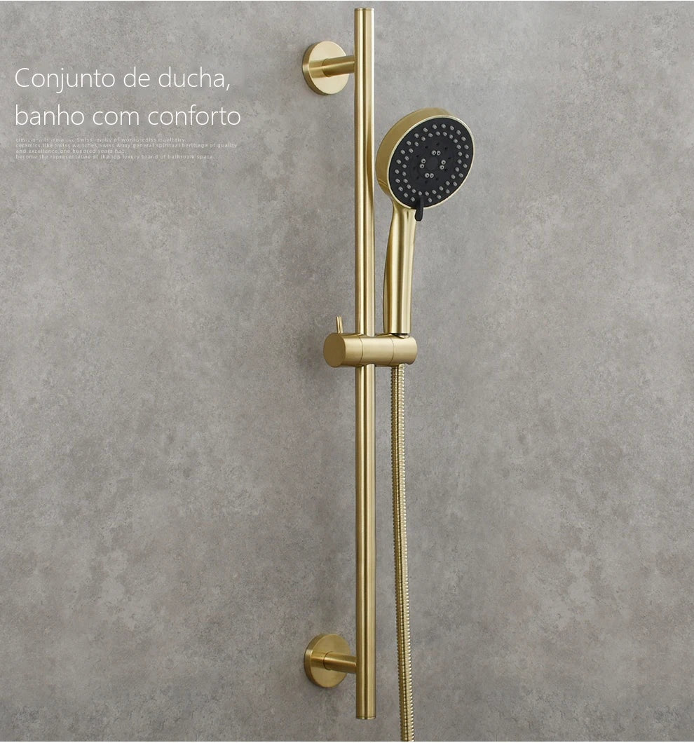Barra Deslizante Ducha Manual Inox Ajustável 5 Funções Luino