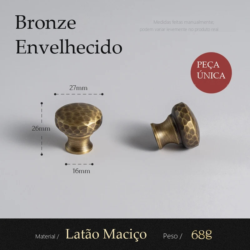 Puxador Alba Bronze Envelhecido Ponto 27 mm - medidas