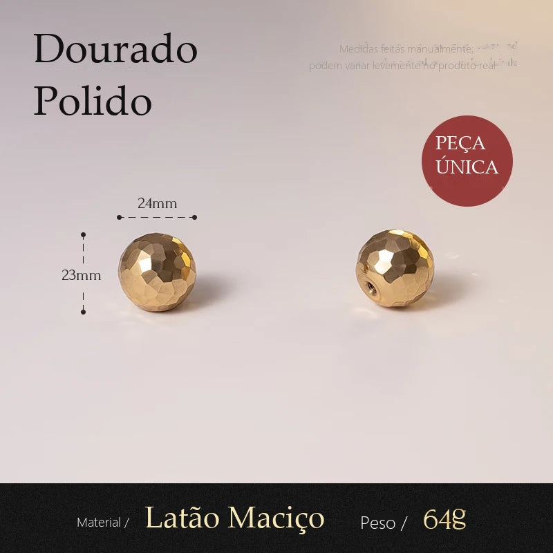 Puxador Brera Dourado Polido Ponto 25 mm - Estilo A - medidas