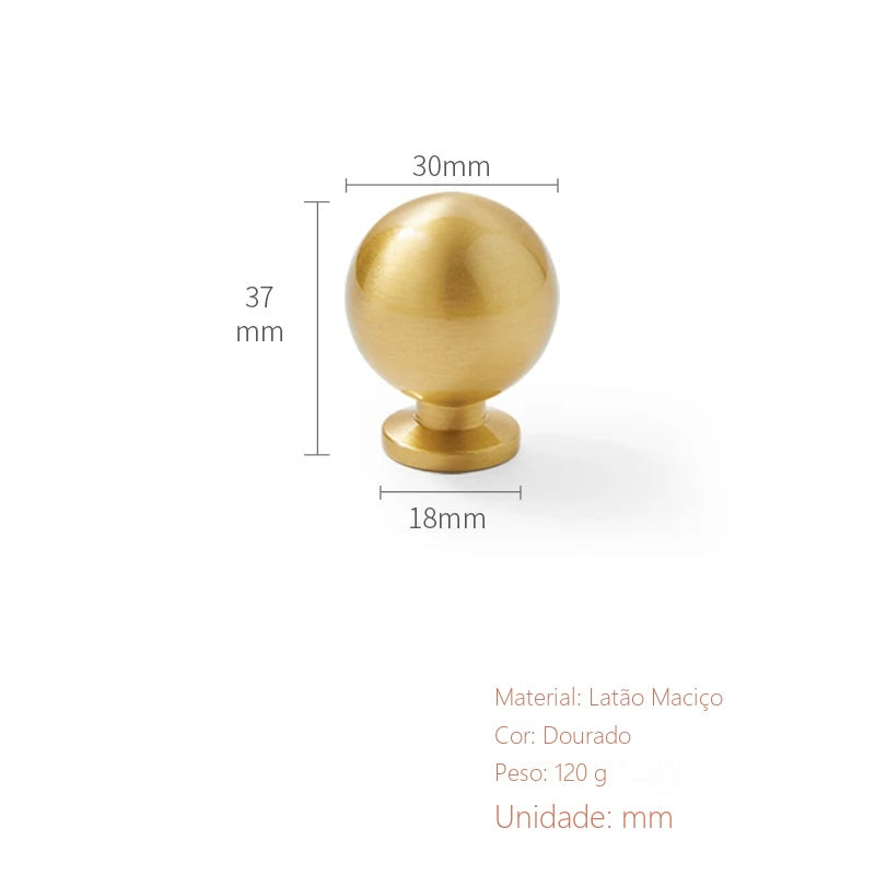 Puxador Lodi Dourado Escovado Ponto 30 mm - medidas