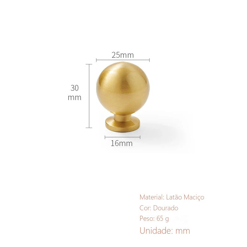Puxador Lodi Dourado Escovado Ponto 25 mm - medidas