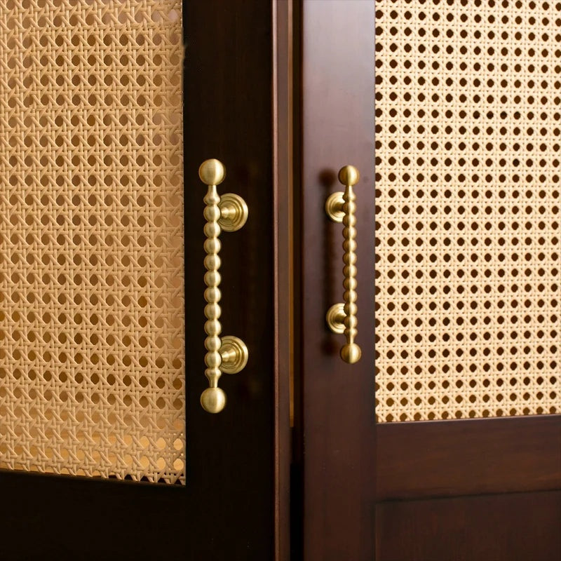 Puxador Alça e Ponto Latão Maciço Dourado Escovado Perolado Modica - foto 3
