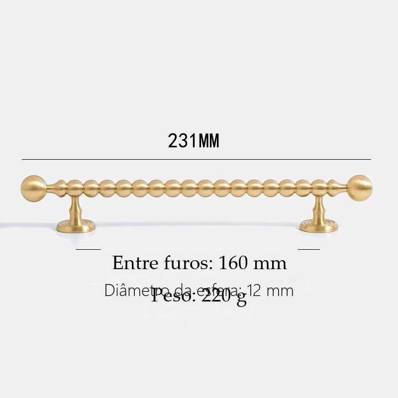 Puxador Modica Dourado Escovado Alça 160 mm - medidas