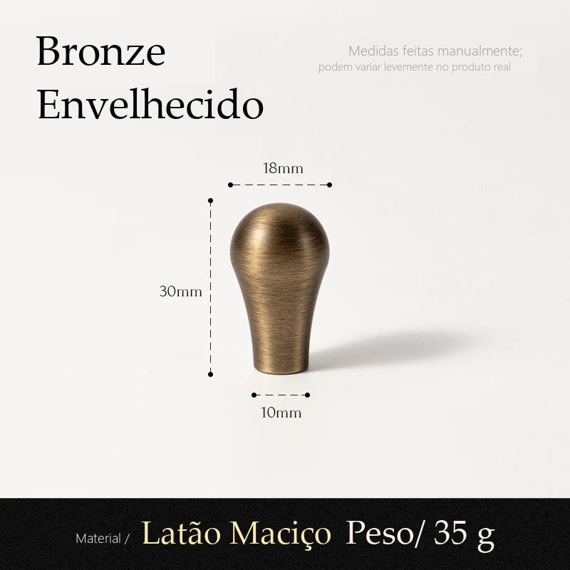 Puxador Perugia Bronze Envelhecido Ponto 18 mm - medidas