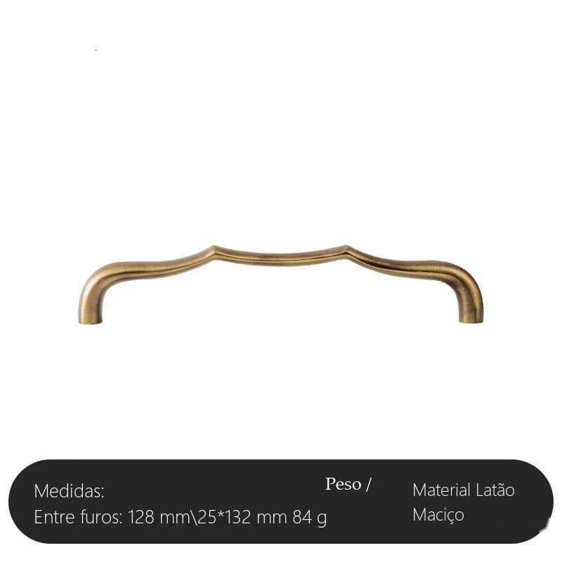 Puxador Pisa Bronze Envelhecido Alça 128 mm - medidas