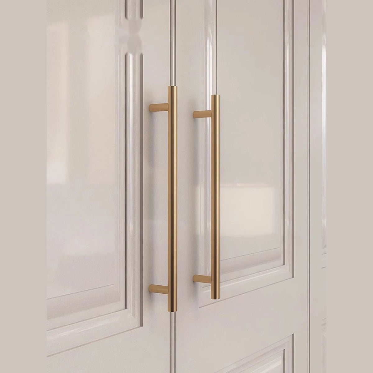Puxador Alça Latão Maciço Dourado Escovado Minimalista Portici - foto 3