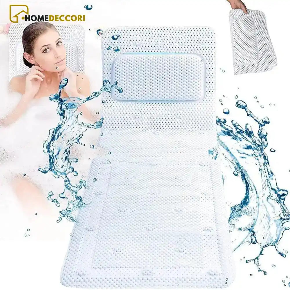 Tapete Para Banheira Com Travesseiro Spa 3D Antiderrapante - Homedeccori
