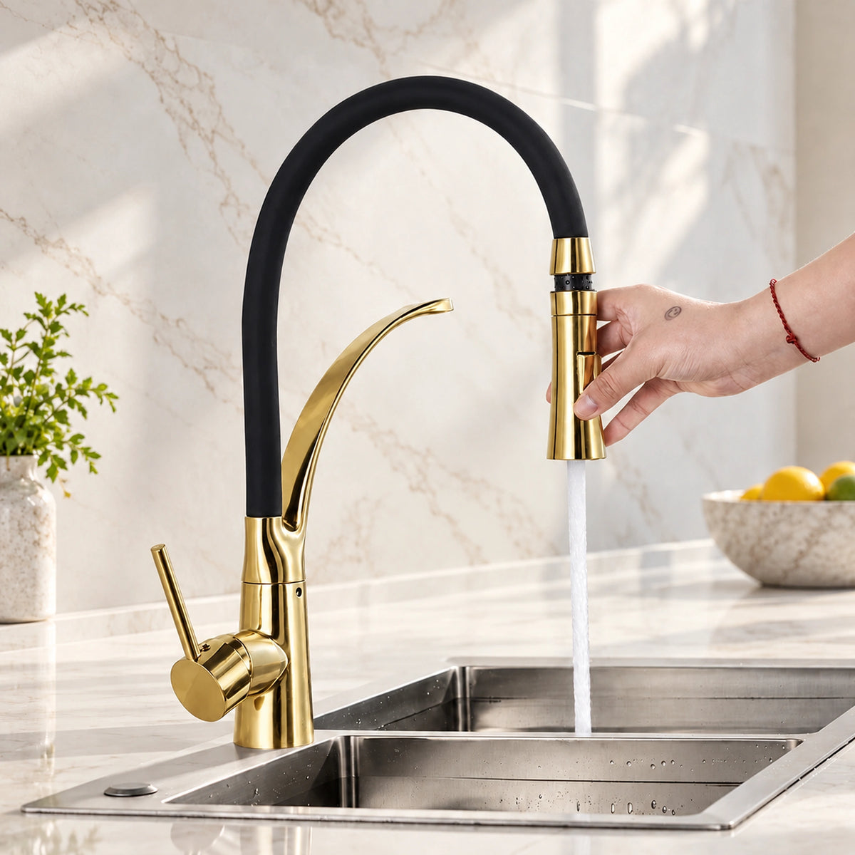 Torneira gourmet Baikal dourado - Homedeccori