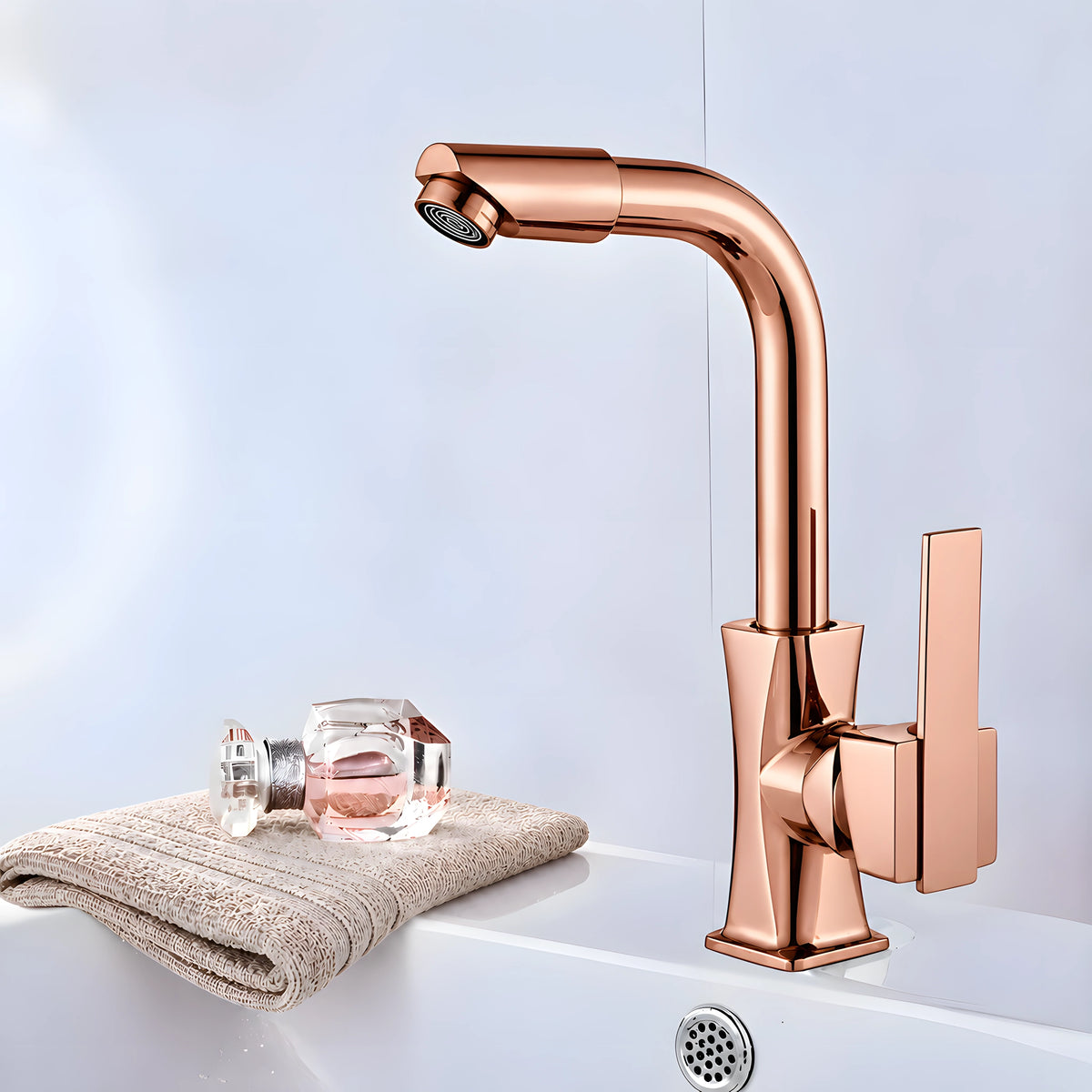 Torneira para banheiro Fontaine de Luxé rose gold - Homedeccori
