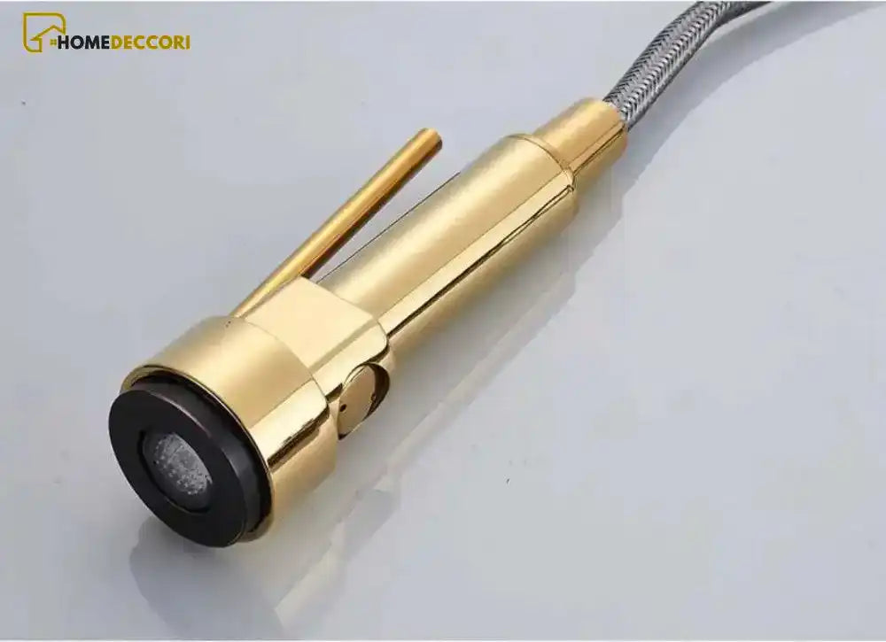 Torneira Gourmet LED Mola Duo Bronze Giratória 360° - Homedeccori