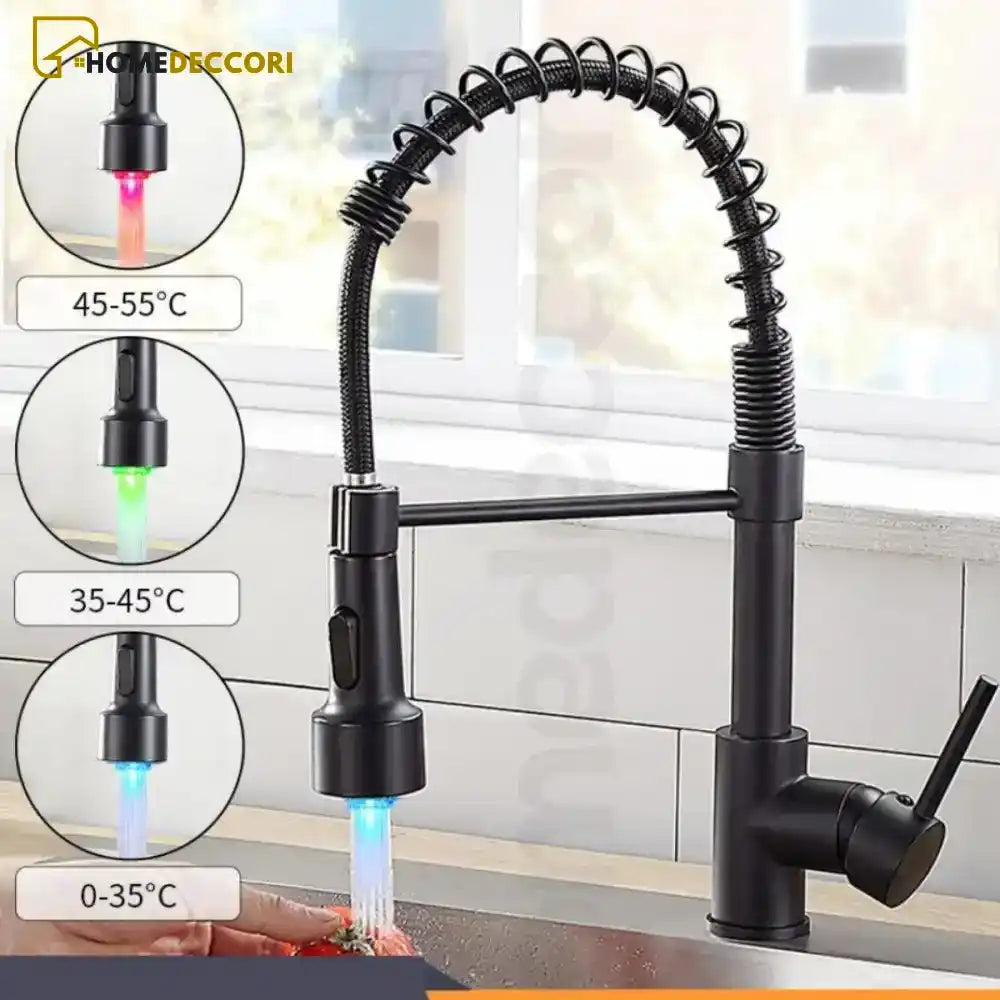 Torneira Gourmet LED Mola Spray E Giro 360° - Homedeccori