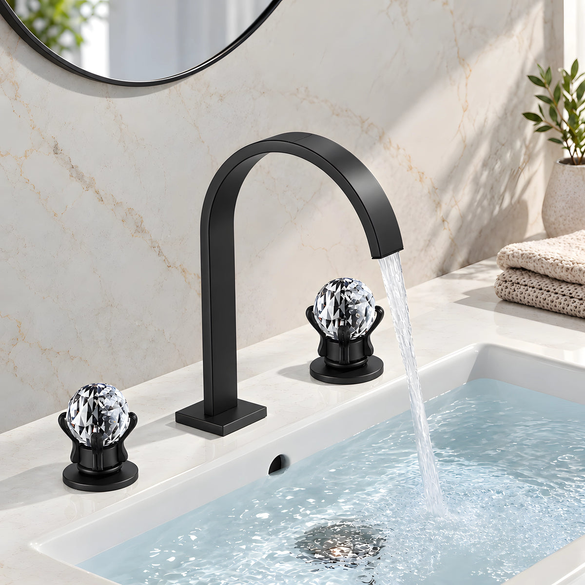 Torneira para banheiro Lux Cristal preto fosco - Homedeccori