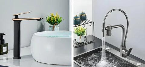 Exemplos de torneira monocomando moderna para banheiro e cozinha com design premium.