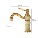 Torneira Para Banheiro Monocomando Vintage Dourada Inox Aviny