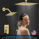 Chuveiro de Teto Spa Dourado Escovado 30cm Bellagio | Importado EUA