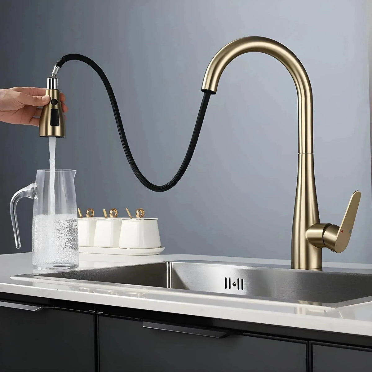 Torneira Gourmet Monocomando Extensivel Aurum - Homedeccori