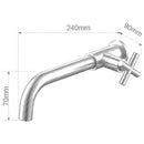 Torneira De Parede Inox Banheiro Lavatório Agua Fria Vareno