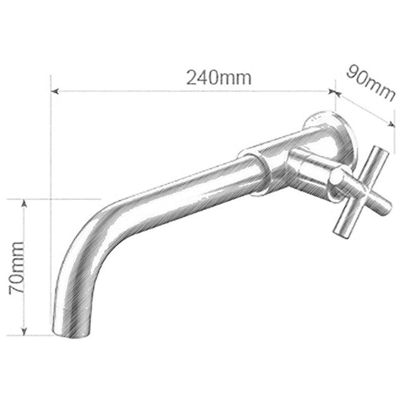 Torneira De Parede Inox Banheiro Lavatório Agua Fria Vareno