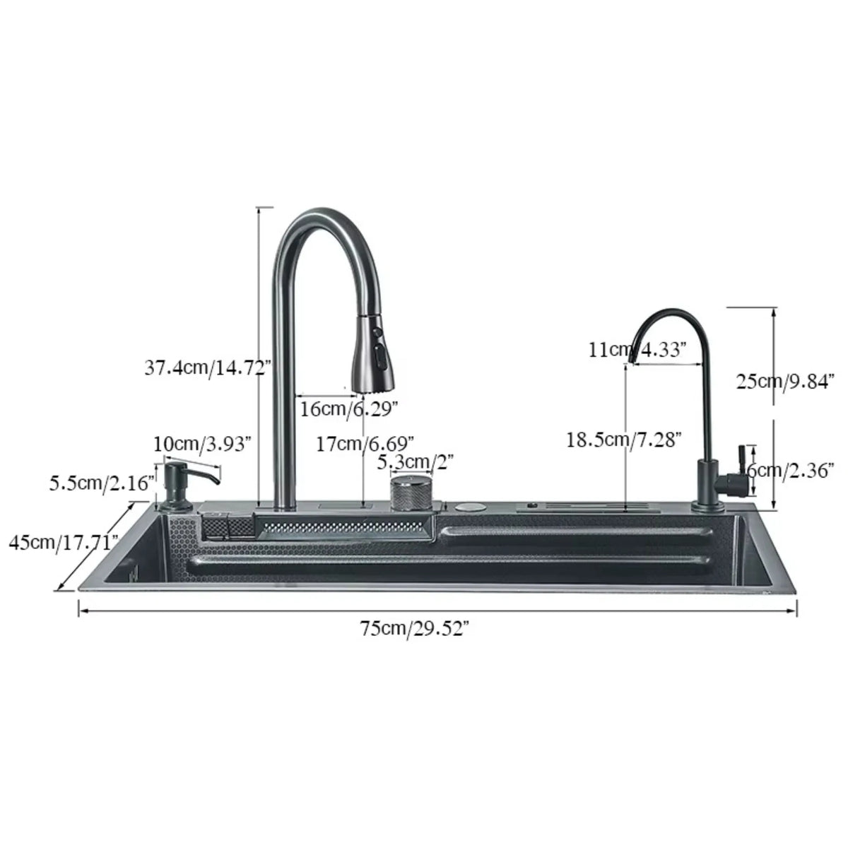 Cuba Gourmet Inox Cozinha Pia Completa 75X45 HydroLux - Homedeccori