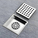 Ralo De Banheiro Quadrado Inox Grelha Com Coletor 11cm/15cm