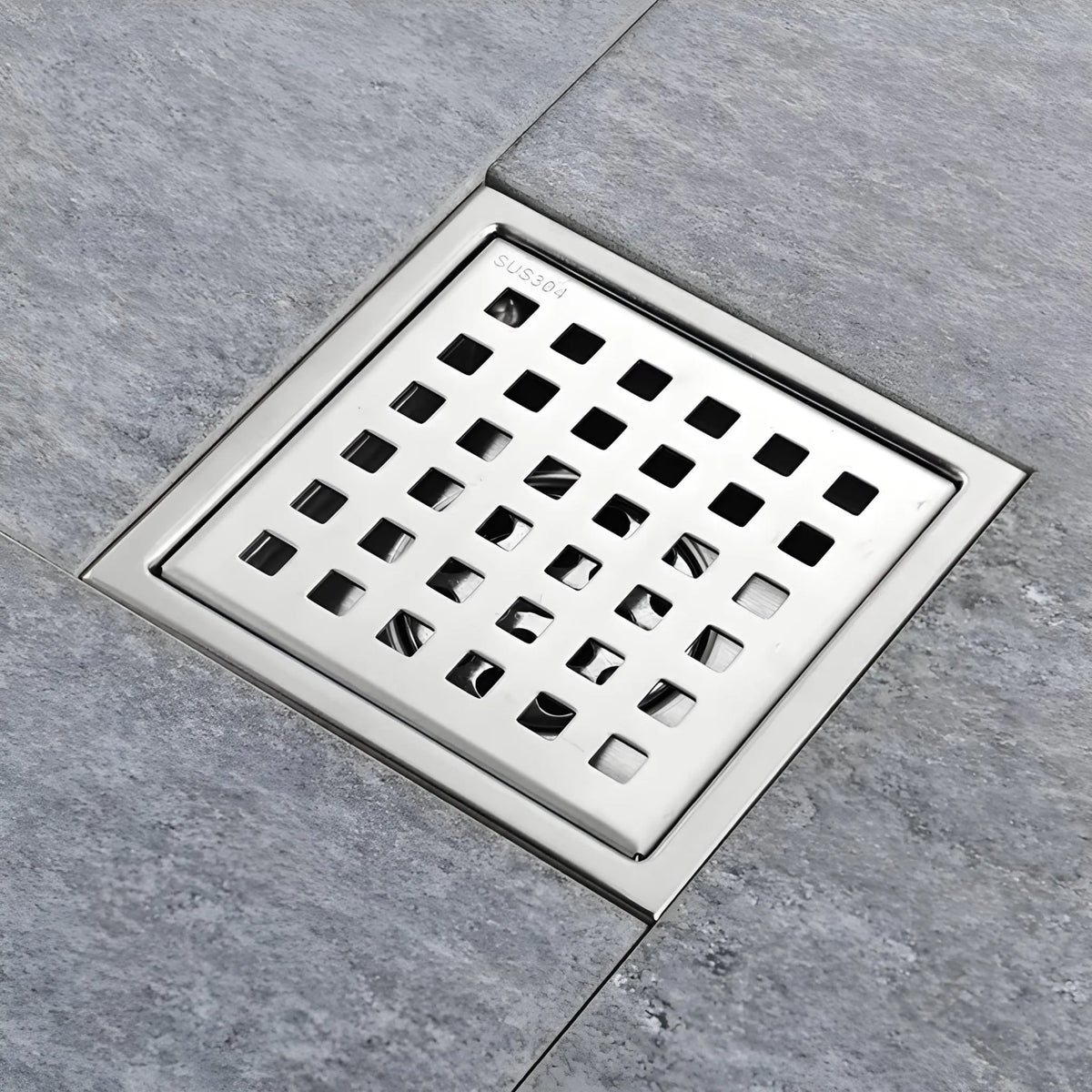 Ralo De Banheiro Quadrado Inox Grelha Com Coletor 11cm/15cm