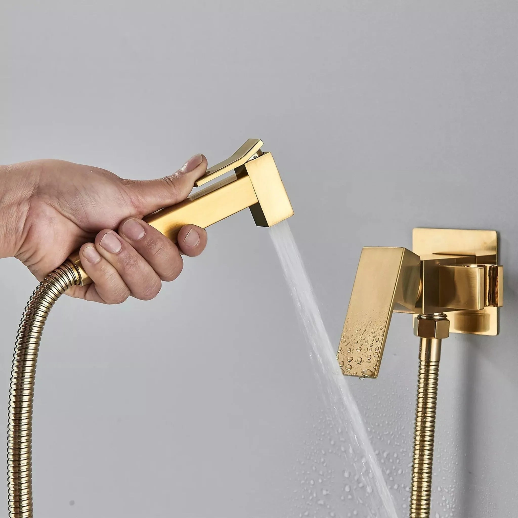 Ducha Higiênica Monocomando Inox AquaFresh Spray Bidê Parede