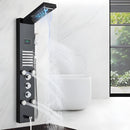 Ducha Vertical Com Hidro Cascata Led Visor Inox Spa Line