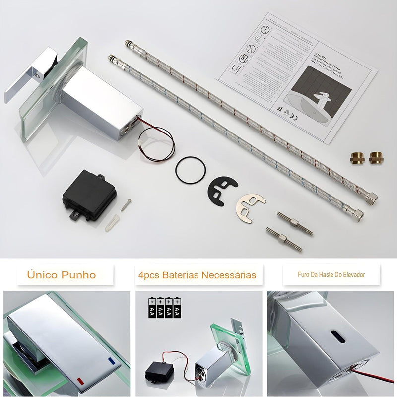 Torneira Para Banheiro Monocomando Com Led LumiFlow