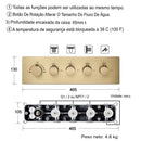 Ducha de Teto Embutir Spa Inox 58x38 LED Bluetooth Prime