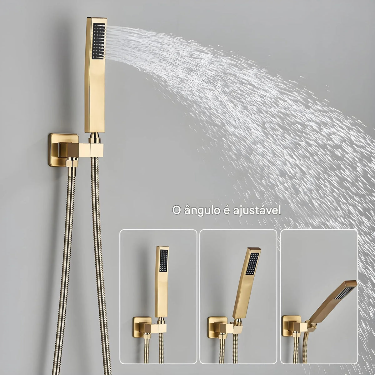 Ducha de Teto Inox Spa 80x40 Embutir LED Conjunto Fontana - Homedeccori