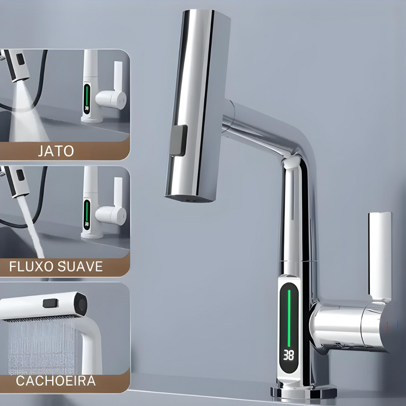 Torneira Para Banheiro Monocomando Extensível Multifuncional Monaco