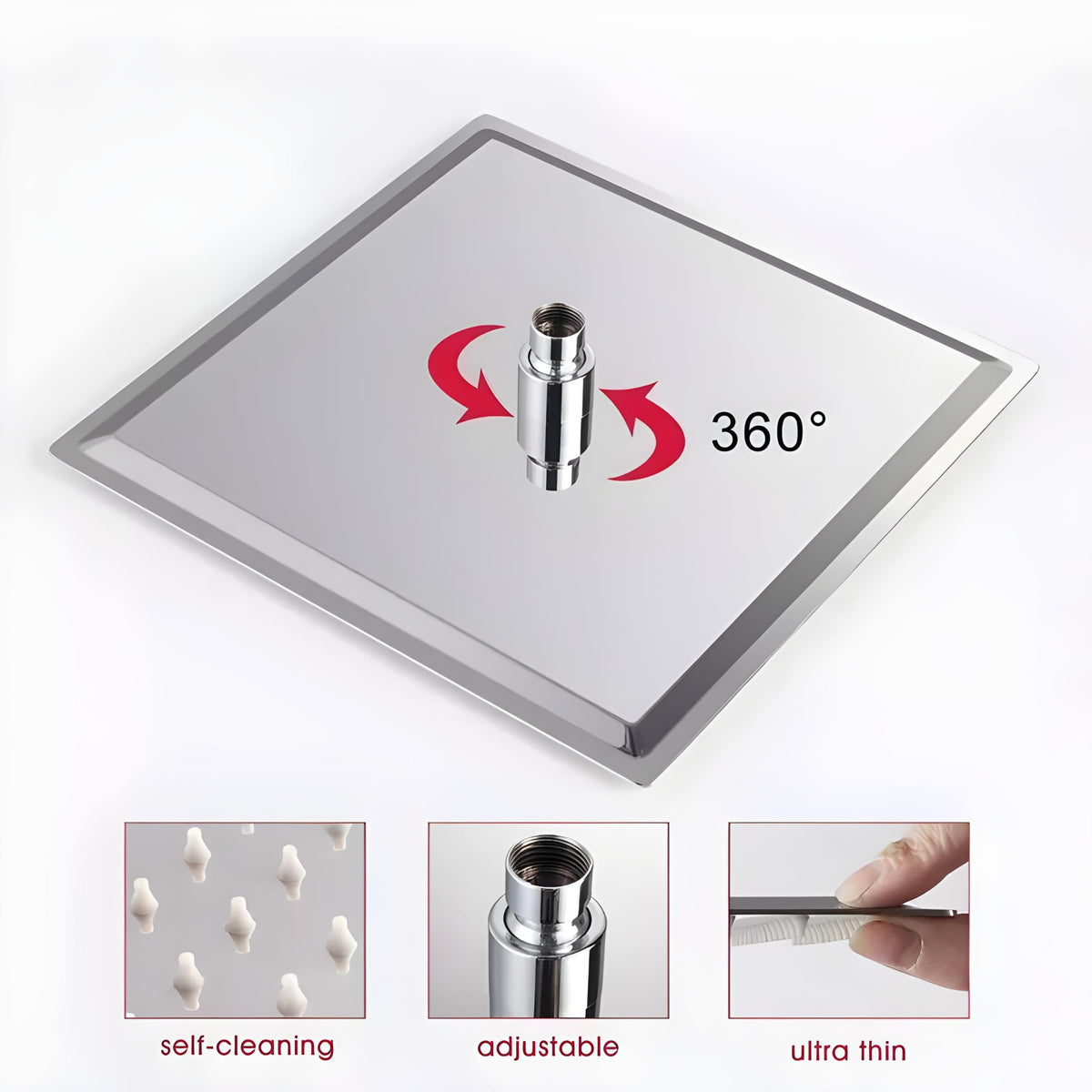 Chuveiro de Teto Inox imbutido Ducha 50x50 Slim LuxeRain