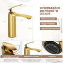 Torneira Pia Banheiro, Torneira Monocomando Banheiro, Torneira Banheiro Dourada|B0FVL8NQ6B
