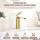 Torneira Pia Banheiro, Torneira Monocomando Banheiro, Torneira Banheiro Dourada|B0FVL8NQ6B