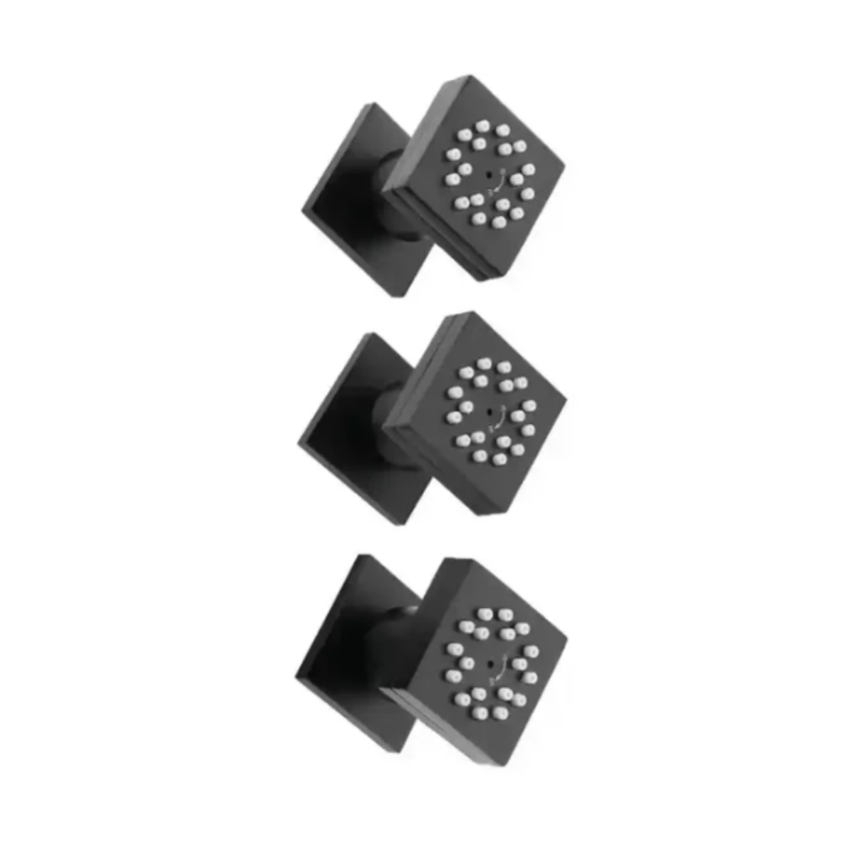Conjunto de 3 jatos corporais de hidromassagem Spa Breeze Homedeccori em preto fosco
