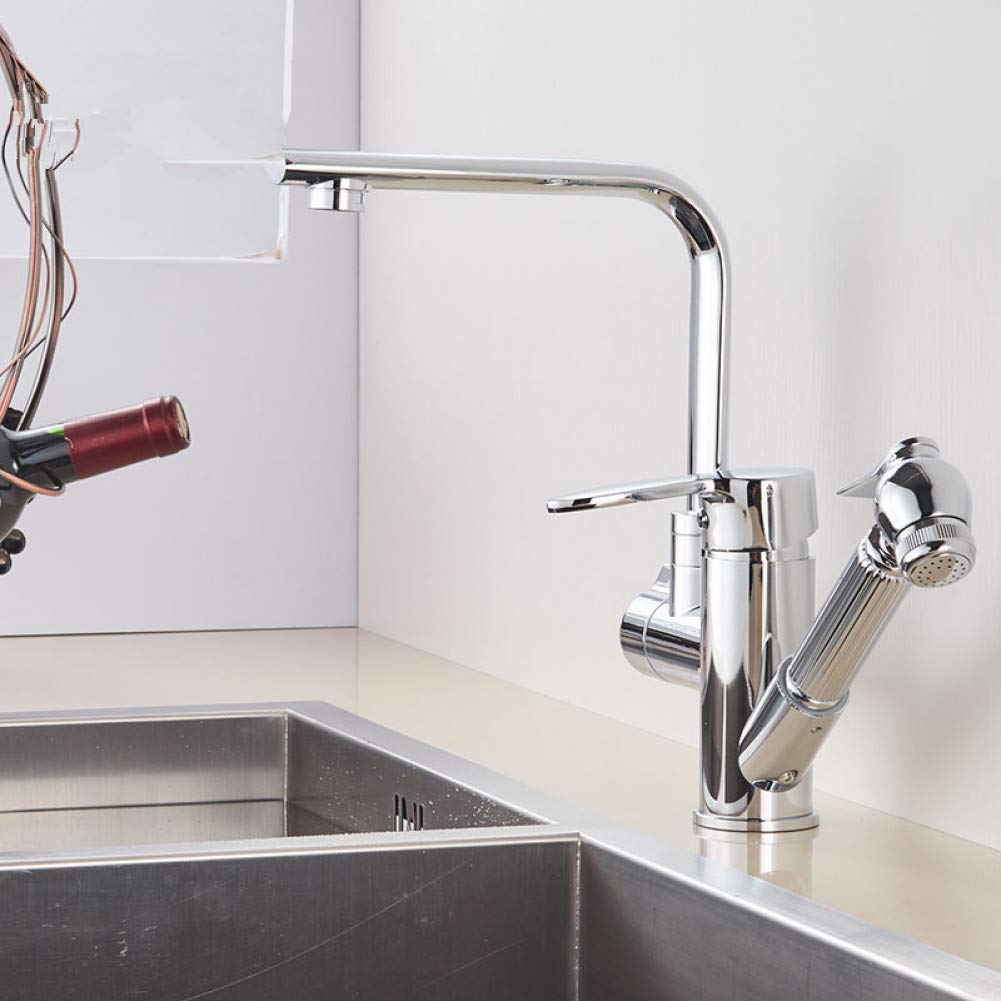 Torneira Gourmet Cozinha Monocomando Extensível Primee em cromado sobre pia de aço inox.