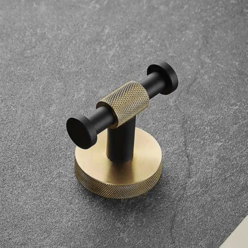 Acessórios Para Banheiro Inox Preto Com Dourado Latakia Luxe